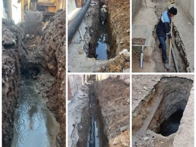 رفع انسداد و لوله گذاری شبکه جمع آوری فاضلاب دو محله در شهر کرمانشاه