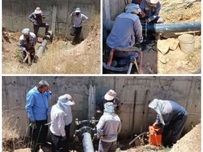 خط انتقال آب شهر کوزران اصلاح شد