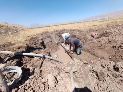 خط انتقال آب روستای میانکوه در بخش مرکزی کرمانشاه اصلاح شد
