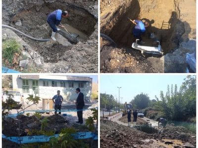 ‍  ۲ خط اصلی انتقال آب در “صحنه” ترمیم شد