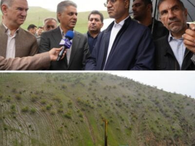 ‍  بازدید استاندار کرمانشاه از طرح آبرسانی به شهر تازه‌آباد